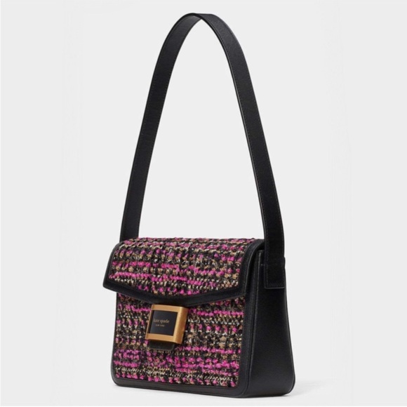 ♠️kate spade Katy Tweed Medium Shoulder Bag, Pink Multi NWT - Picture 4 of 8
